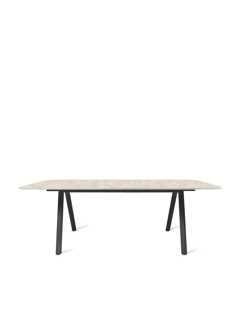 KODO Dining Table, Fossil Grey 210cm w. Sabbia Panna Ceramic